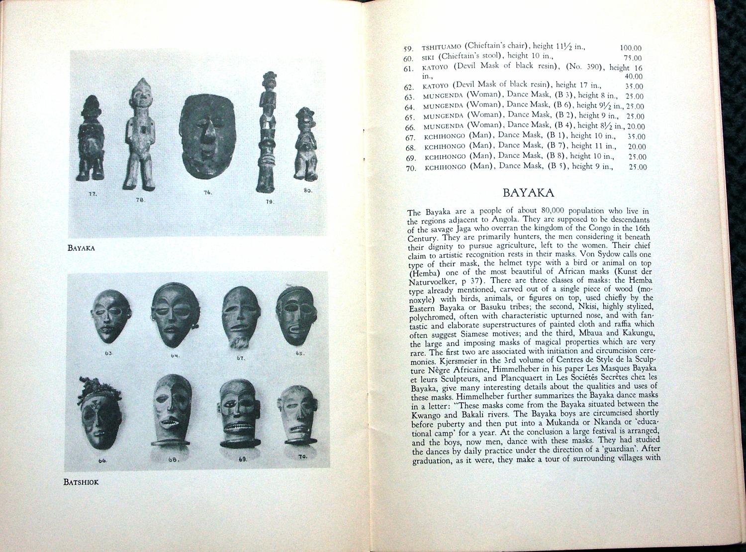 WEYH40,S.10 Yaka-Figur + Tschokwe-Maske,Hans Himmelheber in Weyhe-Galerie,1940